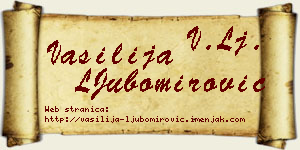 Vasilija LJubomirović vizit kartica